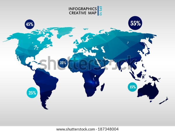 Abstract Creative Concept Vector Map World Stock Vector (Royalty Free ...