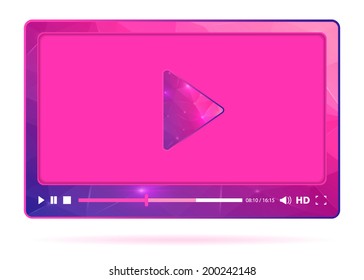 Abstract Creative concept vector media player. For modern web and mobile Applications isolated on background, interface, illustration template design, business infographic and social multimedia icon. 