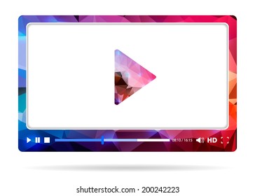 Abstract Creative concept vector media player. For modern web and mobile Applications isolated on background, interface, illustration template design, business infographic and social multimedia icon. 