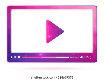 Abstract Creative concept vector media player. For modern web and mobile Applications isolated on background, interface, illustration template design, business infographic and social multimedia icon.