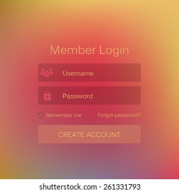 Abstract creative concept vector member login form interface. For web page, site, mobile applications, art illustration, design theme, modern menu, ui, app, contact empty box, banner, profil log in