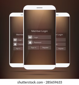 Abstract creative concept vector member login form interface. For web page, site, mobile applications, art illustration, design theme, modern menu, ui, app, contact empty box, banner, profile log in