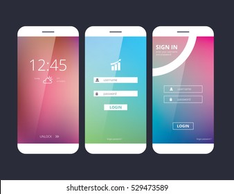 Abstract creative concept vector member login form interface.Art illustration, design theme, modern menu, ui, app, contact empty box,  profil log in