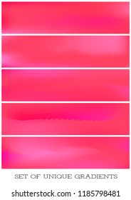Abstract Creative concept vector multicolored blurred background set. For Web and Mobile Applications, art illustration template design, business infographic and social media, modern decoration.