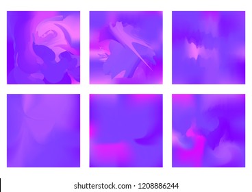 Abstract Creative concept vector multicolored blurred background set. For Web and Mobile Applications, art illustration template design, business infographic and social media, modern decoration.
