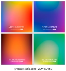 Abstract Creative concept vector multicolored blurred background set. For Web and Mobile Applications, art illustration template design, business infographic and social media, modern decoration.