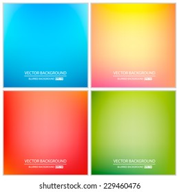 Abstract Creative concept vector multicolored blurred background set. For Web and Mobile Applications, art illustration template design, business infographic and social media, modern decoration.