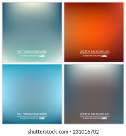 Abstract Creative concept vector multicolored blurred background set. For Web and Mobile Applications, art illustration template design, business infographic and social media, modern decoration.