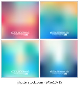 Abstract Creative concept vector multicolored blurred background set. For Web and Mobile Applications, art illustration template design, business infographic and social media, modern decoration.