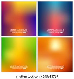 Abstract Creative concept vector multicolored blurred background set. For Web and Mobile Applications, art illustration template design, business infographic and social media, modern decoration.