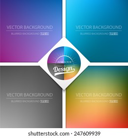 Abstract Creative concept vector multicolored blurred background set. For Web and Mobile Applications, art illustration template design, business infographic and social media, modern decoration.