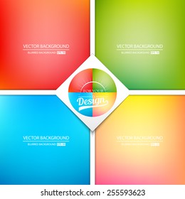 Abstract Creative concept vector multicolored blurred background set. For Web and Mobile Applications, art illustration template design, business infographic and social media, modern decoration.