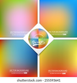 Abstract Creative concept vector multicolored blurred background set. For Web and Mobile Applications, art illustration template design, business infographic and social media, modern decoration.