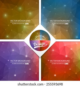 Abstract Creative concept vector multicolored blurred background set. For Web and Mobile Applications, art illustration template design, business infographic and social media, modern decoration.