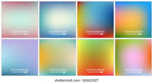 Abstract Creative concept vector multicolored blurred background set. For Web and Mobile Applications, art illustration template design, business infographic and social media, modern decoration.