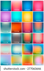 Abstract Creative concept vector multicolored blurred background set. For Web and Mobile Applications, art illustration template design, business infographic and social media, modern decoration.