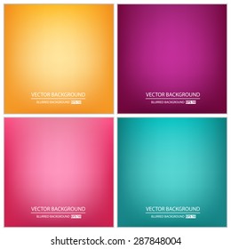 Abstract Creative concept vector multicolored blurred background set. For Web and Mobile Applications, art illustration template design, business infographic and social media, modern decoration.