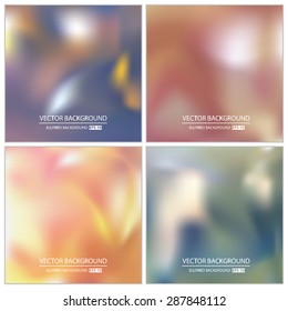 Abstract Creative concept vector multicolored blurred background set. For Web and Mobile Applications, art illustration template design, business infographic and social media, modern decoration.
