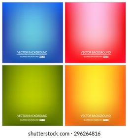 Abstract Creative concept vector multicolored blurred background set. For Web and Mobile Applications, art illustration template design, business infographic and social media, modern decoration.