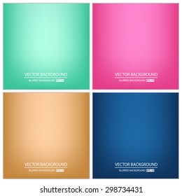 Abstract Creative concept vector multicolored blurred background set. For Web and Mobile Applications, art illustration template design, business infographic and social media, modern decoration.