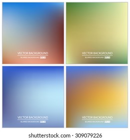Abstract Creative concept vector multicolored blurred background set. For Web and Mobile Applications, art illustration template design, business infographic and social media, modern decoration.