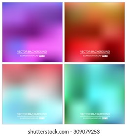 Abstract Creative concept vector multicolored blurred background set. For Web and Mobile Applications, art illustration template design, business infographic and social media, modern decoration.