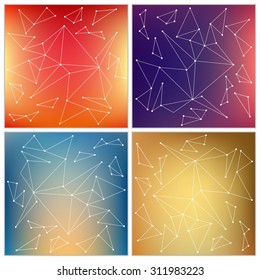Abstract Creative concept vector multicolored blurred background set. For Web and Mobile Applications, art illustration template design, business infographic and social media, modern decoration.