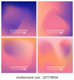 Abstract Creative concept vector multicolored blurred background set. For Web and Mobile Applications, art illustration template design, business infographic and social media, modern decoration.