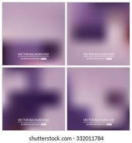 Abstract Creative concept vector multicolored blurred background set. For Web and Mobile Applications, art illustration template design, business infographic and social media, modern decoration.