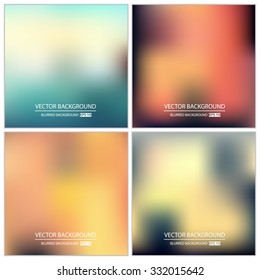 Abstract Creative concept vector multicolored blurred background set. For Web and Mobile Applications, art illustration template design, business infographic and social media, modern decoration.