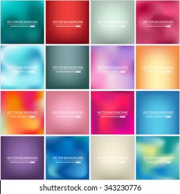 Abstract Creative concept vector multicolored blurred background set. For Web and Mobile Applications, art illustration template design, business infographic and social media, modern decoration.