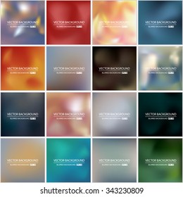 Abstract Creative concept vector multicolored blurred background set. For Web and Mobile Applications, art illustration template design, business infographic and social media, modern decoration.