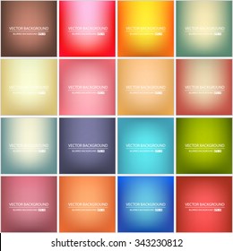 Abstract Creative concept vector multicolored blurred background set. For Web and Mobile Applications, art illustration template design, business infographic and social media, modern decoration.