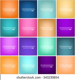 Abstract Creative concept vector multicolored blurred background set. For Web and Mobile Applications, art illustration template design, business infographic and social media, modern decoration.