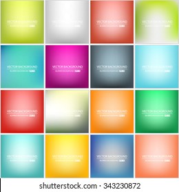 Abstract Creative concept vector multicolored blurred background set. For Web and Mobile Applications, art illustration template design, business infographic and social media, modern decoration.