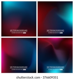 Abstract Creative concept vector multicolored blurred background set. For Web and Mobile Applications, art illustration template design, business infographic and social media, modern decoration.