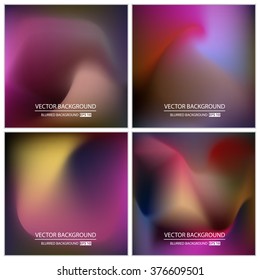 Abstract Creative concept vector multicolored blurred background set. For Web and Mobile Applications, art illustration template design, business infographic and social media, modern decoration.