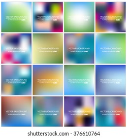 Abstract Creative concept vector multicolored blurred background set. For Web and Mobile Applications, art illustration template design, business infographic and social media, modern decoration.