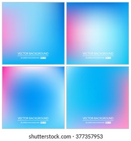 Abstract Creative concept vector multicolored blurred background set. For Web and Mobile Applications, art illustration template design, business infographic and social media, modern decoration.