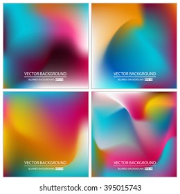 Abstract Creative concept vector multicolored blurred background set. For Web and Mobile Applications, art illustration template design, business infographic and social media, modern decoration.