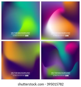 Abstract Creative concept vector multicolored blurred background set. For Web and Mobile Applications, art illustration template design, business infographic and social media, modern decoration.