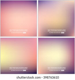 Abstract Creative concept vector multicolored blurred background set. For Web and Mobile Applications, art illustration template design, business infographic and social media, modern decoration.