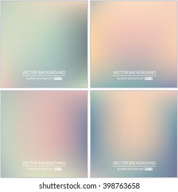 Abstract Creative concept vector multicolored blurred background set. For Web and Mobile Applications, art illustration template design, business infographic and social media, modern decoration.