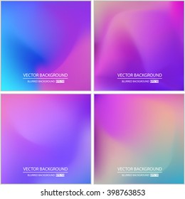 Abstract Creative concept vector multicolored blurred background set. For Web and Mobile Applications, art illustration template design, business infographic and social media, modern decoration.