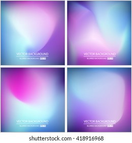 Abstract Creative concept vector multicolored blurred background set. For Web and Mobile Applications, art illustration template design, business infographic and social media, modern decoration.