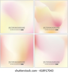 Abstract Creative concept vector multicolored blurred background set. For Web and Mobile Applications, art illustration template design, business infographic and social media, modern decoration.