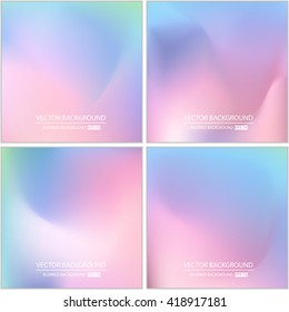 Abstract Creative concept vector multicolored blurred background set. For Web and Mobile Applications, art illustration template design, business infographic and social media, modern decoration.