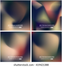 Abstract Creative concept vector multicolored blurred background set. For Web and Mobile Applications, art illustration template design, business infographic and social media, modern decoration.