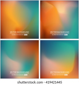 Abstract Creative concept vector multicolored blurred background set. For Web and Mobile Applications, art illustration template design, business infographic and social media, modern decoration.
