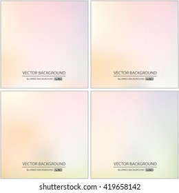 Abstract Creative concept vector multicolored blurred background set. For Web and Mobile Applications, art illustration template design, business infographic and social media, modern decoration.